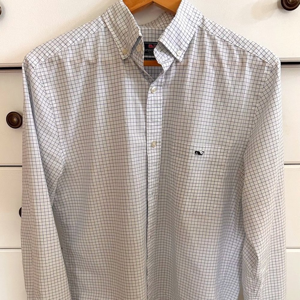 Vineyard Vines Performance Slim Fit Murray Shirt - Checkered White